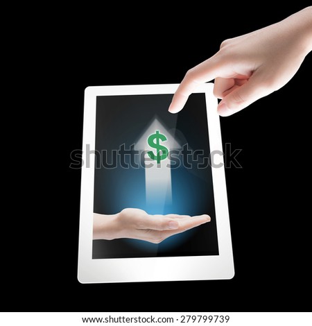sale growth presentation on digital tablet