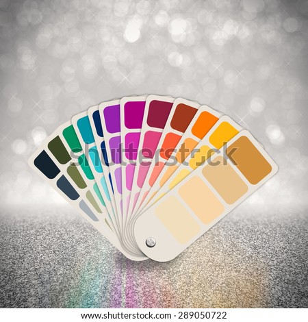 color spectrum chart on glitter background