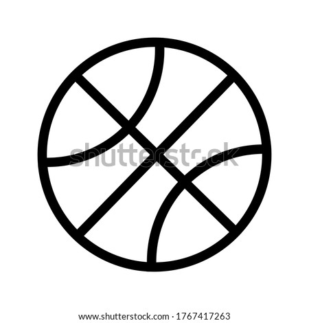 Icon line Dribbble basketball vector