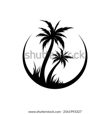 palm tree logo design template	