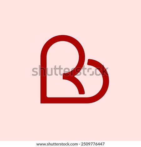 Letter R Love Logo Type