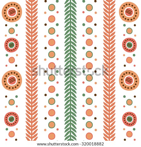 Vector seamless pattern with national Russian Dymkovo  ornament isolated on white background