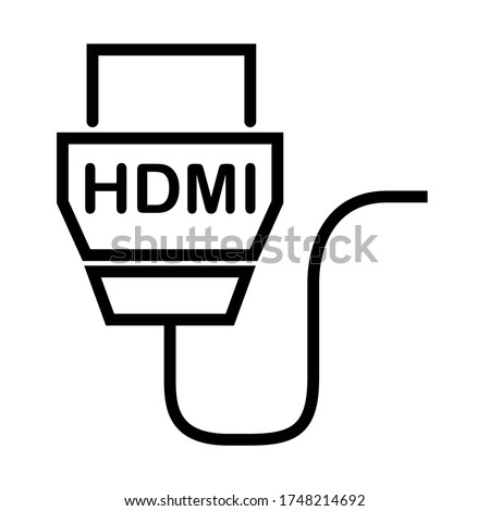 vector HDMI plugs with outline style