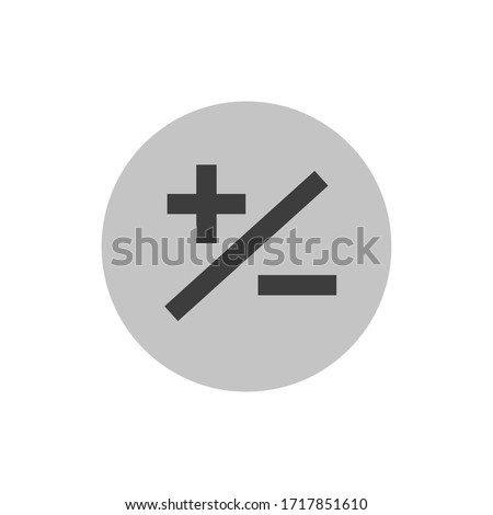 plus icon with minus together in a dark circle, emblem. logo, value, accounting vector illustration
