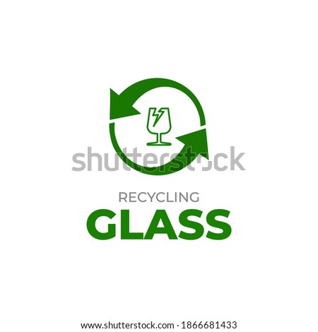Glass recycling logo template. Waste glass recycling icon. Separate recycling for glass.