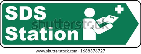 Right Arrow SDS Station Sign Safety data sheet 