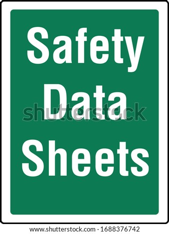 Safety Data Sheets Sign green