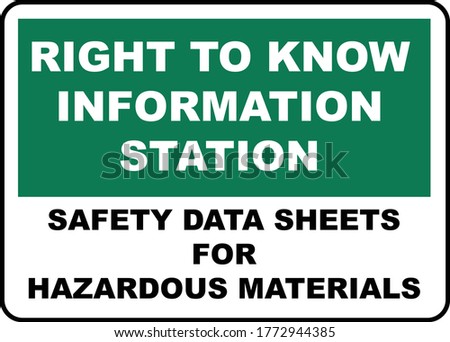 Safety Data Sheets For Materials Sign