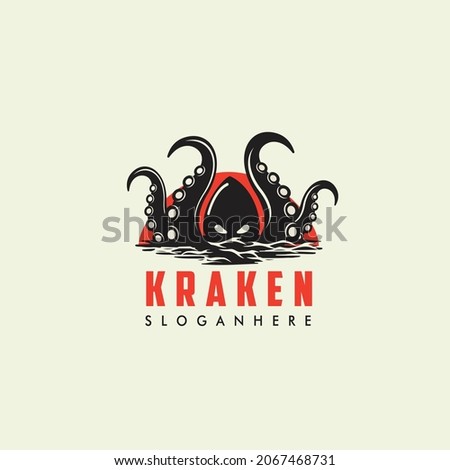 KRAKEN LOGO SILUET SIMPLE MODERN NEW STYLE BRAND NAME LOGO SIMPLE 