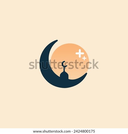 Moon circle Logo inspiration half moon template icon vector