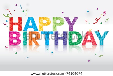 Happy Birthday Greeting Vector Background - 74106094 : Shutterstock