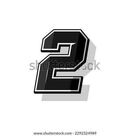 Vector sports numbers 2. Simple design