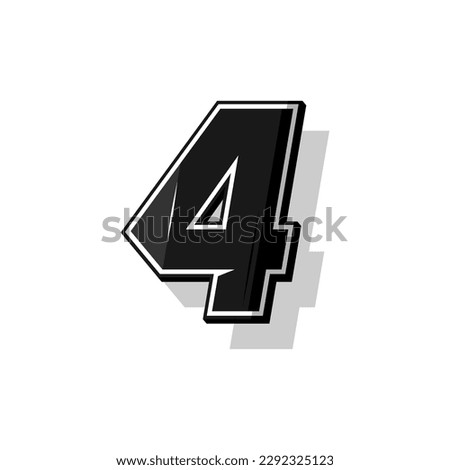 Vector sports numbers 4. Simple design