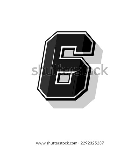 Vector sports numbers 6. Simple design