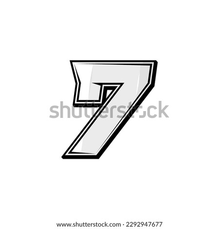 Vector sports numbers 7. Simple design