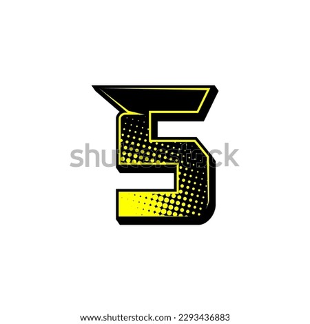 Simple vector number for all about sports, custom, and racing start number. Template number 5