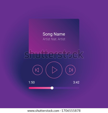 Mobile App Interface. Music Player. Vector Illustration