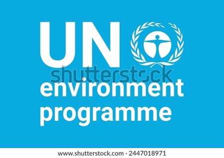 Flags of The United Nations Environment Programme (UNEP) on the vector official colors 