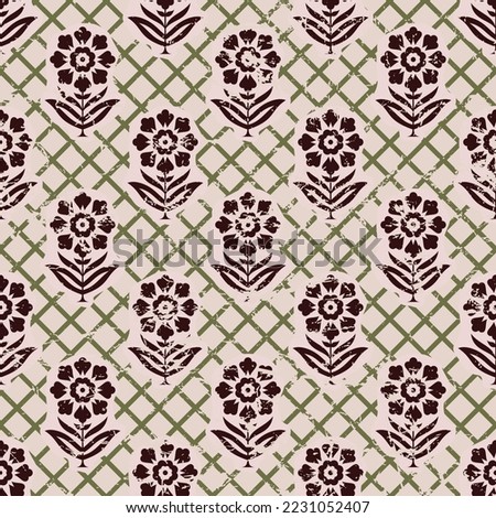 Traditional block print design. batik design pattern. ajrakh design. EPS file format.