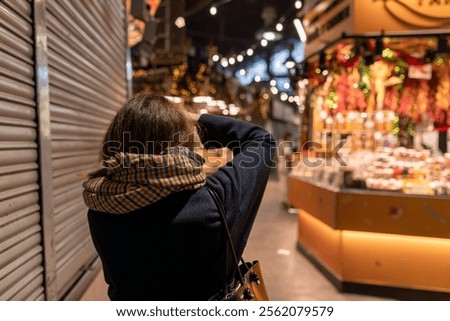 Similar – Image, Stock Photo Unrecognizable photographer taking photo on camera near wall outdoors