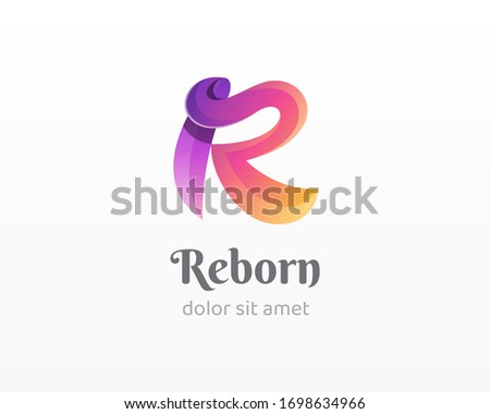 Letter r logo. Awesom coorful letter mark icon