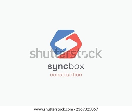 Modern hexagon with letter s sync logo