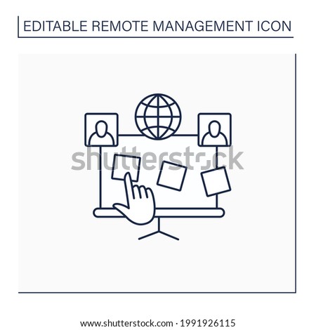 Planning board line icon. Interactive to do list. Distance work. Remote management concept.Isolated vector illustration. Editable stroke