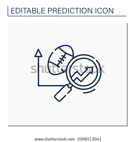 Sports predictive analytics line icon. Sports betting. Team rankings. Business predicting concept.Isolated vector illustration.Editable stroke