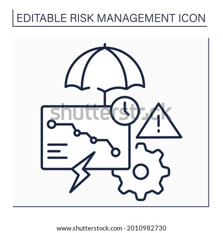 Risks consequences line icon. Potential, unpredictable, unmeasurable and uncontrollable outcome. Business concept. Isolated vector illustration. Editable stroke