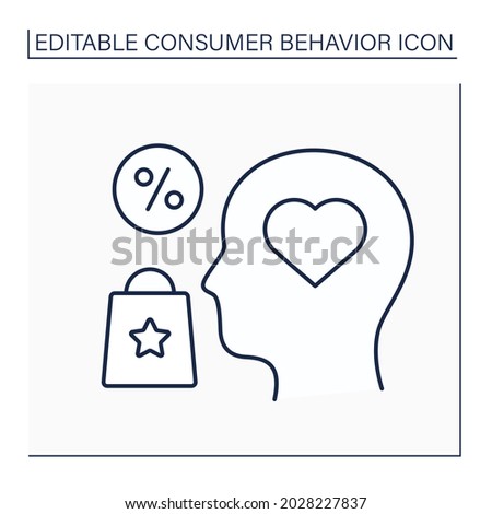 Interest line icon. Customer interest about goods and services. Research personal customer preferences. Marketing. Consumer behavior concept. Isolated vector illustration. Editable stroke