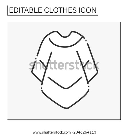 Fashion line icon. Mucho poncho for cold weather. Outerwear. Fashionable warm cloth.Shopping.Clothes concept. Isolated vector illustration. Editable stroke