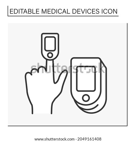 Similar – Finger with pulse oximeter