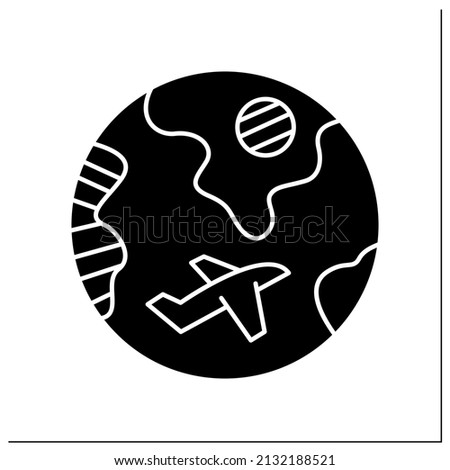 Diaspora glyph icon. Ethnic community that permanently resides outside of its homeland. Migration concept. Filled flat sign. Isolated silhouette vector illustration