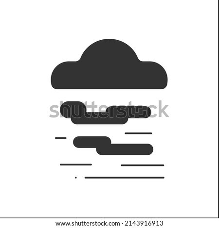 Fog glyph icon. Haze. Mist weather. Hazed sky with clouds. Weather forecast. Weather concept. Filled flat sign. Isolated silhouette vector illustration