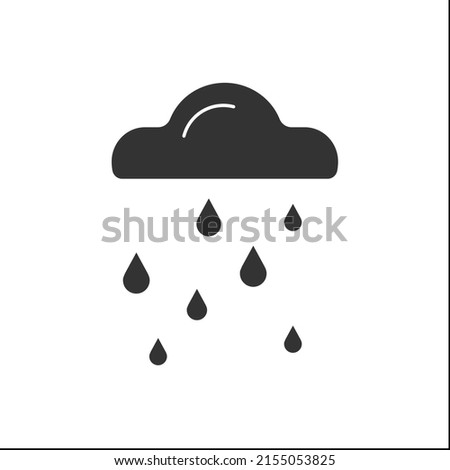 Heavy rain glyph icon. Weather forecast. Cloud with raindrops. Rainfall.Weather concept. Filled flat sign. Isolated silhouette vector illustration