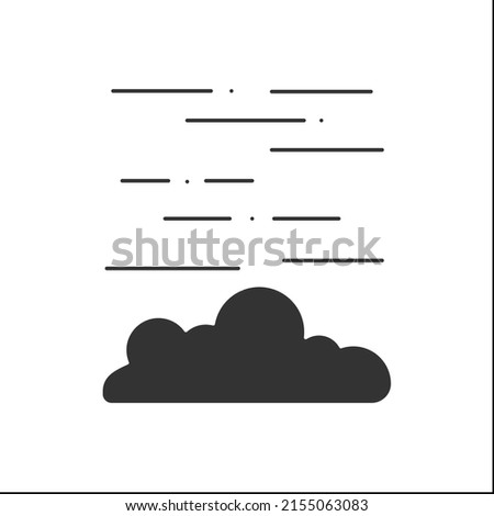 Fog glyph icon. Haze. Mist weather. Hazed sky with clouds. Weather forecast. Weather concept. Filled flat sign. Isolated silhouette vector illustration