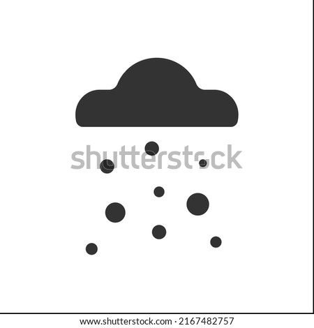 Hail glyph icon. Mixed rain with frozen drops. Meteorology. Falling hailstones from clouds. Rainfall. Hail storm. Weather forecast concept.Filled flat sign. Isolated silhouette vector illustration