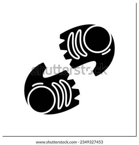 Gym gloves glyph icon. Perfect grip fitness gear. Home heavy weight training, sports clothing and weightlifting sport activity.Filled flat sign. Isolated silhouette vector illustration