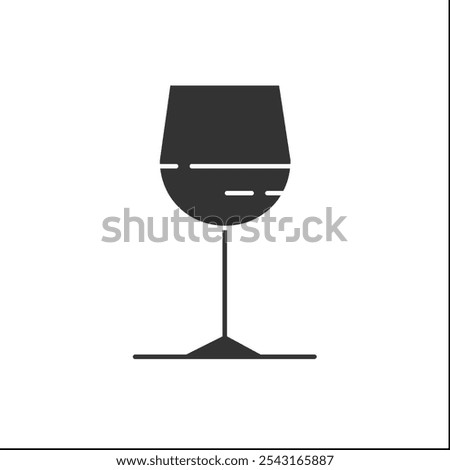 Wine glass glyph icon. Alcohol stemware.Party drink.Restaurant, night club, bar menu. Wine, champagne or cocktail glass.Cocktail party concept.Filled flat sign.Isolated silhouette vector illustration