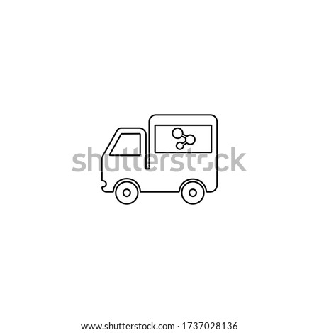 Truck sharing icon. Shared transportation symbol.