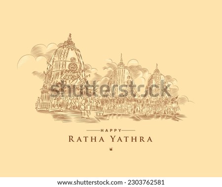 Illustration and greeting design for the occasion of Odisha festival Ratha Yatra.