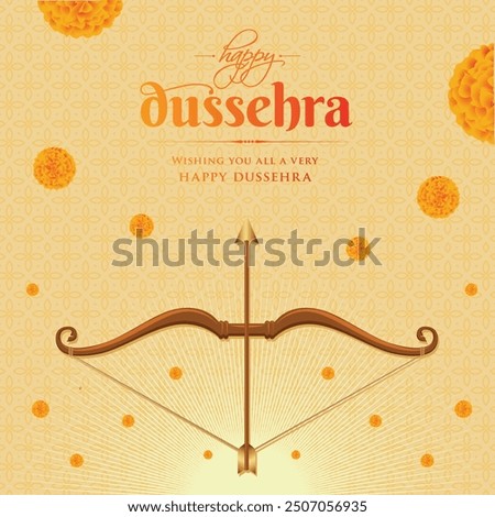 Happy Dussehra or Navratri Poster Design Vector Illustration. Festival of India. 