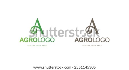 Creative Logo Design. Green Leaf Farm logo with Minimalist Style. Logo with Symbol. Vector Design Template.

