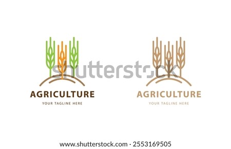 Vector logo design for agricultural farm field or organic farm. Creative logo design template.