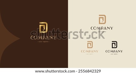 Logo design template with D alphabet. Letterform design. Mark or design template for Luxury hotel or Jewellery brand.