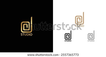 Logo design template with D alphabet. Letterform design. Mark or design template for Luxury hotel or Jewellery brand.