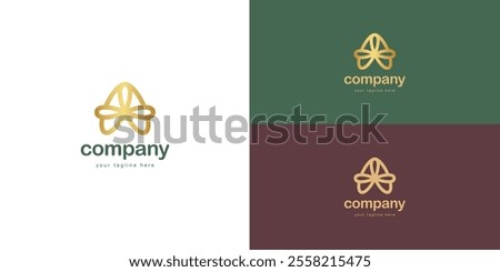 Logo design template with D alphabet. Letterform design. Mark or design template for Luxury hotel or Jewellery brand.