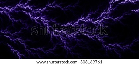 Digital fractal of fantasy lightning storm, hot electrical background.