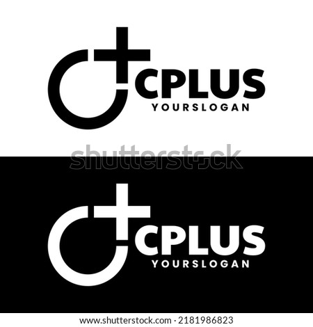 letter c and plus gradient logo design