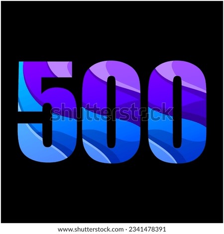 number 500 colorful gradient logo design